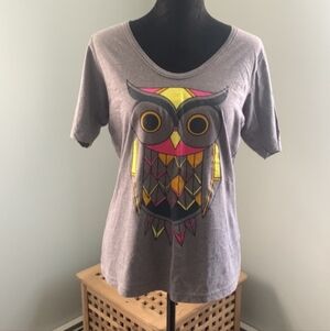 Fifth Sun Owl Graphic Short Sleeve Tee Sz M